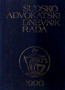 Rusidor Bogdanović - Sudsko-advokatski dnevnik rada za 1990. godinu